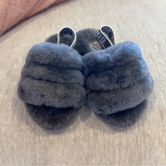 UGG Other - UGG Charcoal Kids' Furry Slippers